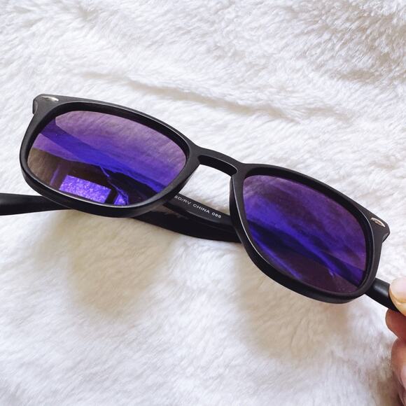 Milo Blue Oversized Oval Horn Rims Sunglasses - Picture 6 of 14